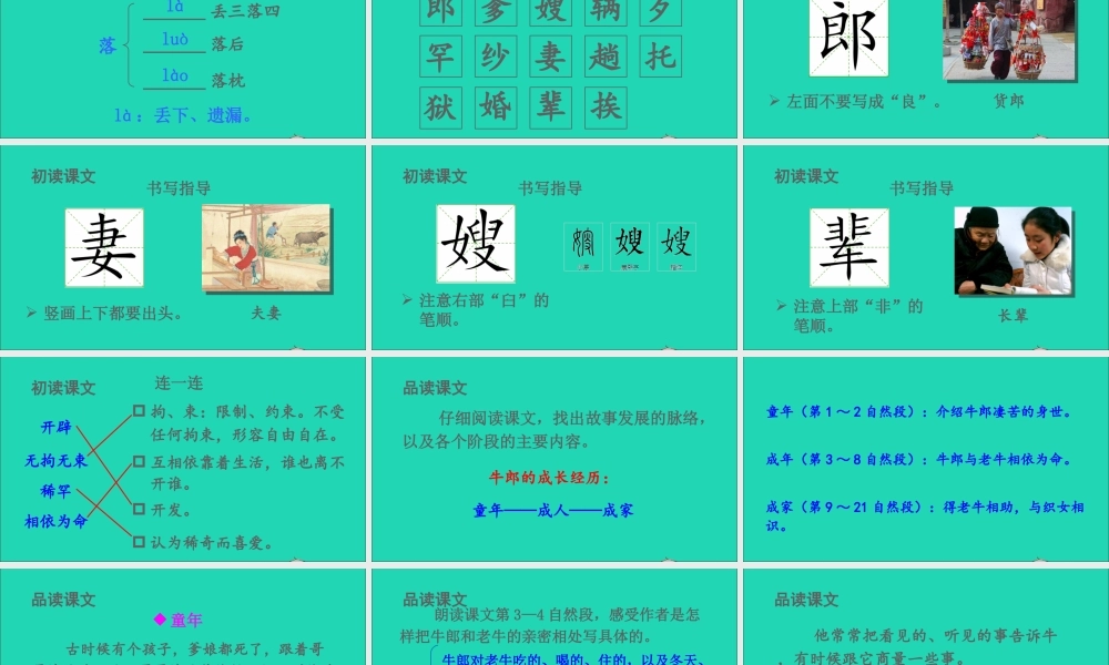 五年级语文上册 第三单元 10 牛郎织女（一）课件