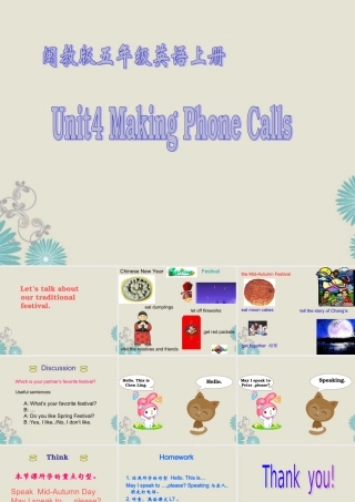 五年级英语上册 Unit4(2)课件 闽教版