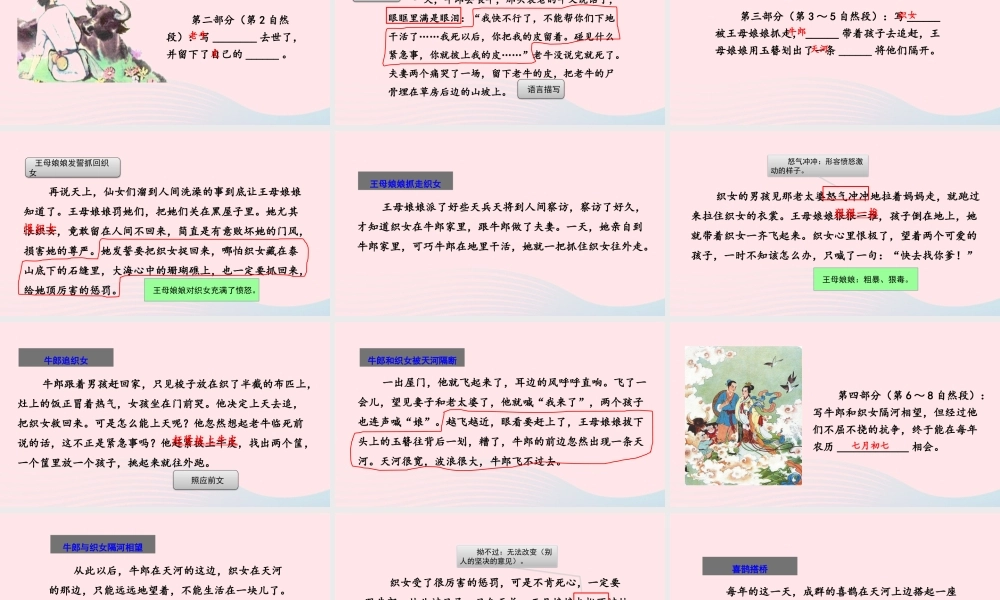 五年级语文上册 第三单元 11 牛郎织女（二）教学课件 新人教版-新人教版小学五年级上册语文课件