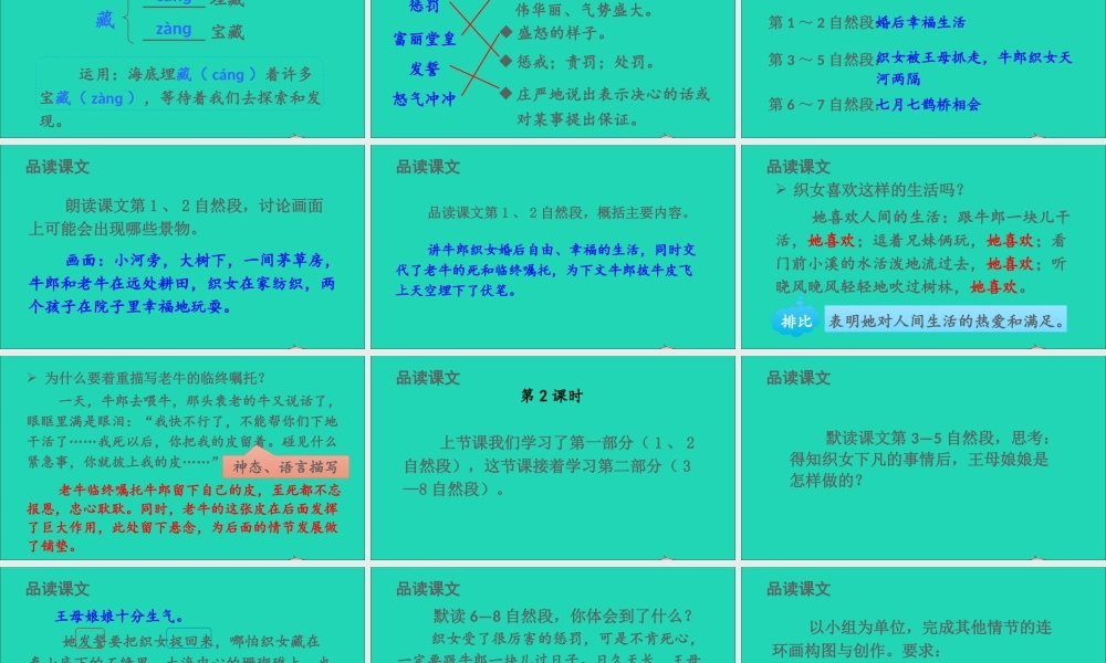 五年级语文上册 第三单元 11 牛郎织女（二）课件