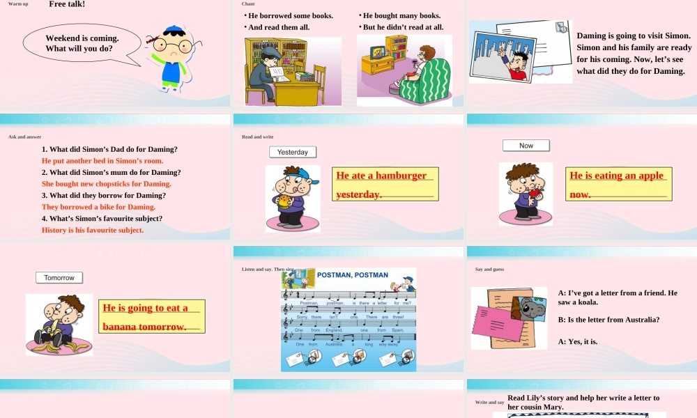 五年级英语下册 Module 9 unit 2 mum bought new chopsticks for you课件3 外研版（一起）-外研版小学五年级下册英语课件