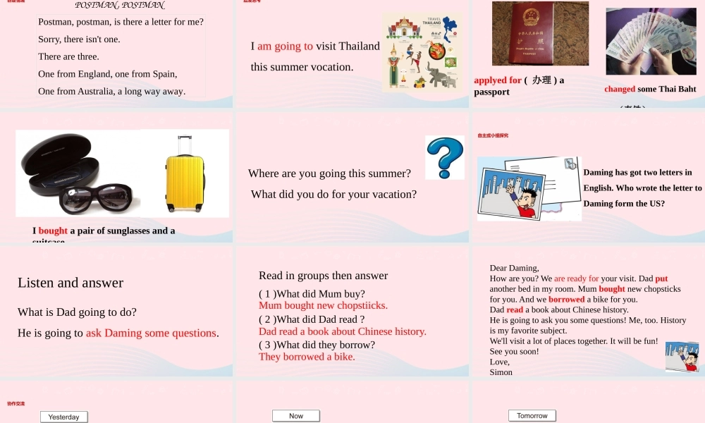 五年级英语下册 Module 9 unit 2 mum bought new chopsticks for you课件4 外研版（一起）-外研版小学五年级下册英语课件