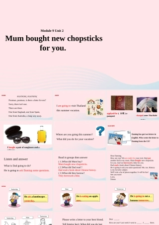 五年级英语下册 Module 9 unit 2 mum bought new chopsticks for you课件4 外研版（一起）-外研版小学五年级下册英语课件