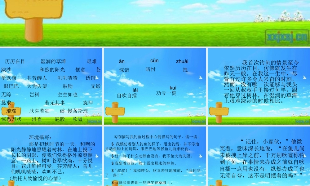 五年级语文上册 第二单元 我没有钓到那条鱼课件4 西师大版-西师大版小学五年级上册语文课件