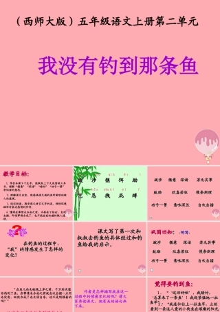 五年级语文上册 第二单元 我没有钓到那条鱼课件5 西师大版-西师大版小学五年级上册语文课件