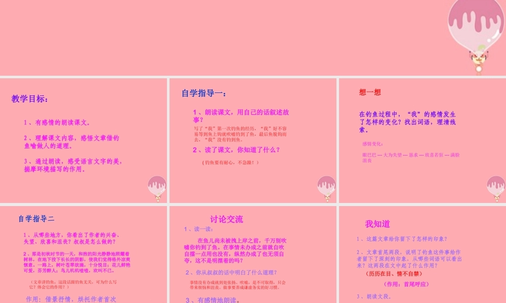 五年级语文上册 第二单元 我没有钓到那条鱼课件6 西师大版-西师大版小学五年级上册语文课件