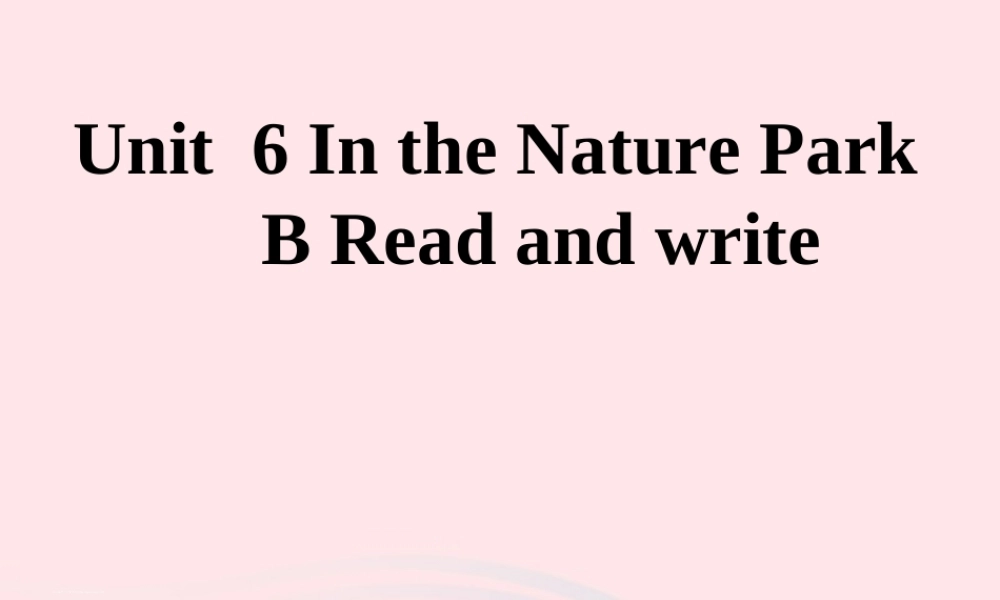 五年级英语上册 Unit6 In a nature park Part B Read and write课件 人教PEP-人教PEP小学五年级上册英语课件