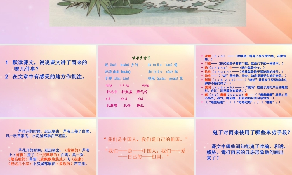 五年级语文上册 第三单元 13 小英雄雨来教学课件 语文S版-语文S版小学五年级上册语文课件