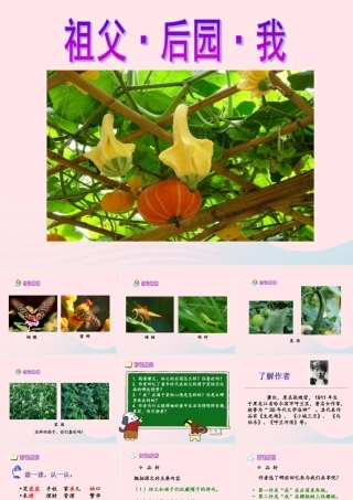 五年级语文上册 第三单元 13《祖父 后园 我》名优课件 冀教版-冀教版小学五年级上册语文课件