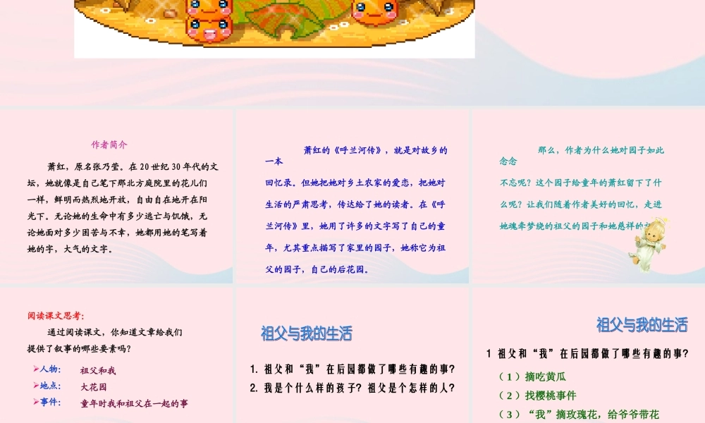 五年级语文上册 第三单元 13《祖父 后园 我》优质同步课件 冀教版-冀教版小学五年级上册语文课件