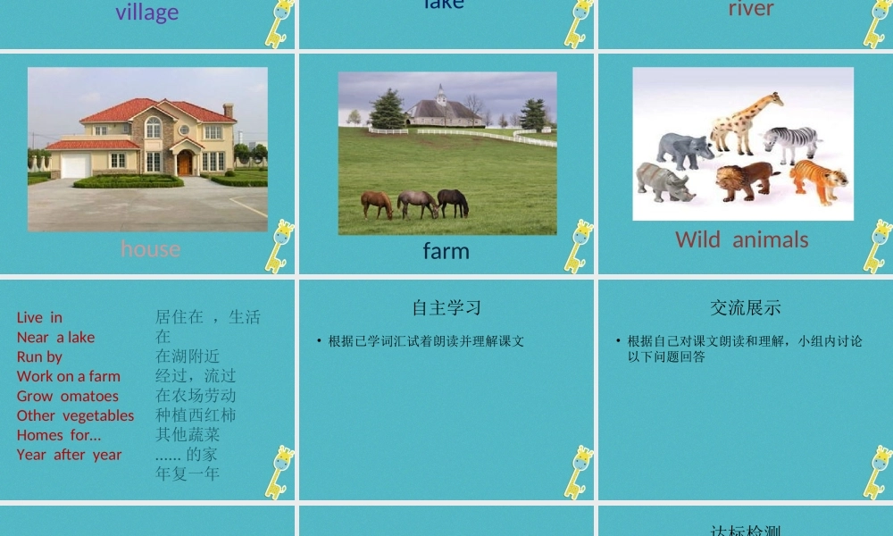 五年级英语下册 unit 4 he lives in a village pb课件 陕旅版-陕旅版小学五年级下册英语课件