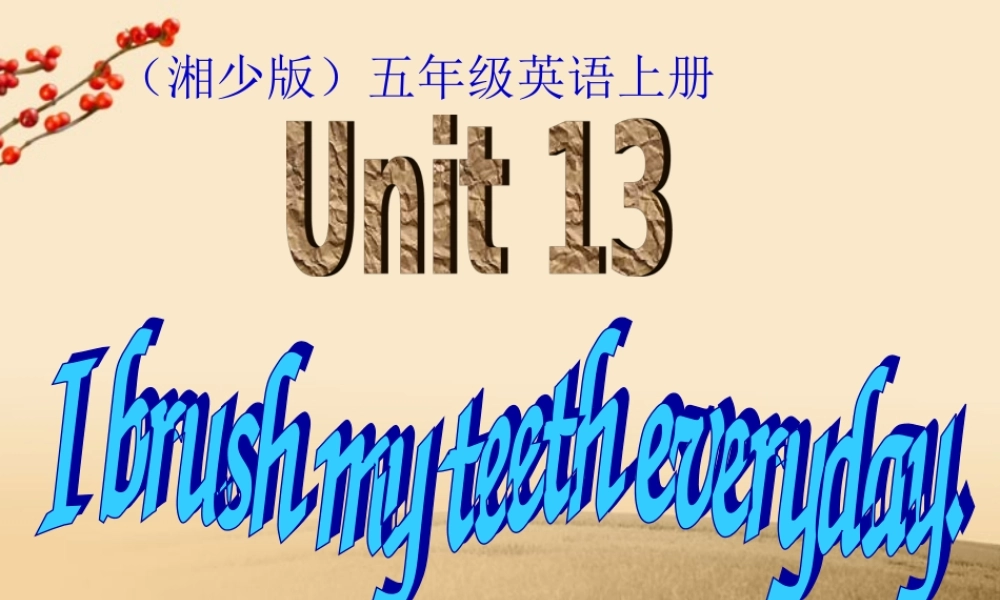 五年级英语上册 unit13课件 湘少版