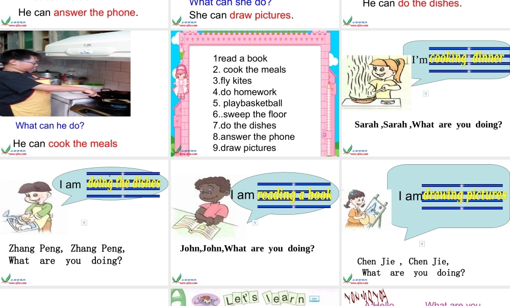 五年级英语下册 UNIT 4 What are you doing课件 人教(PEP)