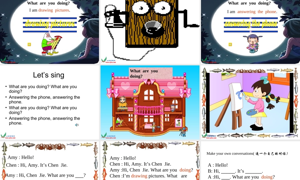 五年级英语下册 UNIT 4 What are you doing课件 人教版PEP