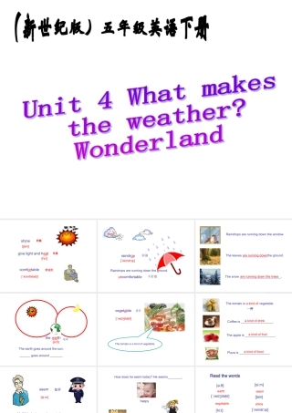 五年级英语下册 Unit 4 What Makes the Weather(2)课件 新世纪版