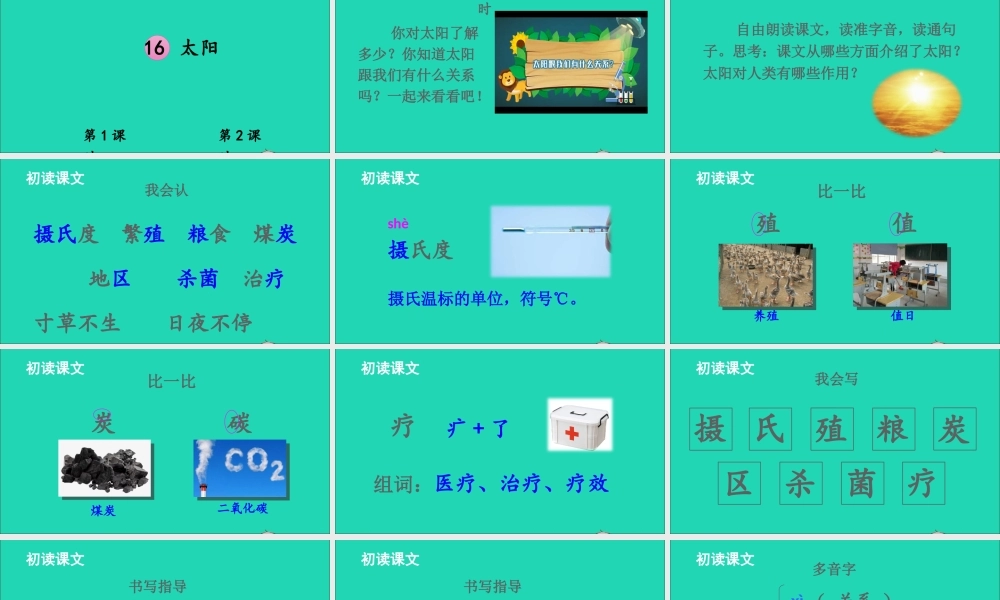 五年级语文上册 第五单元 16 太阳课件