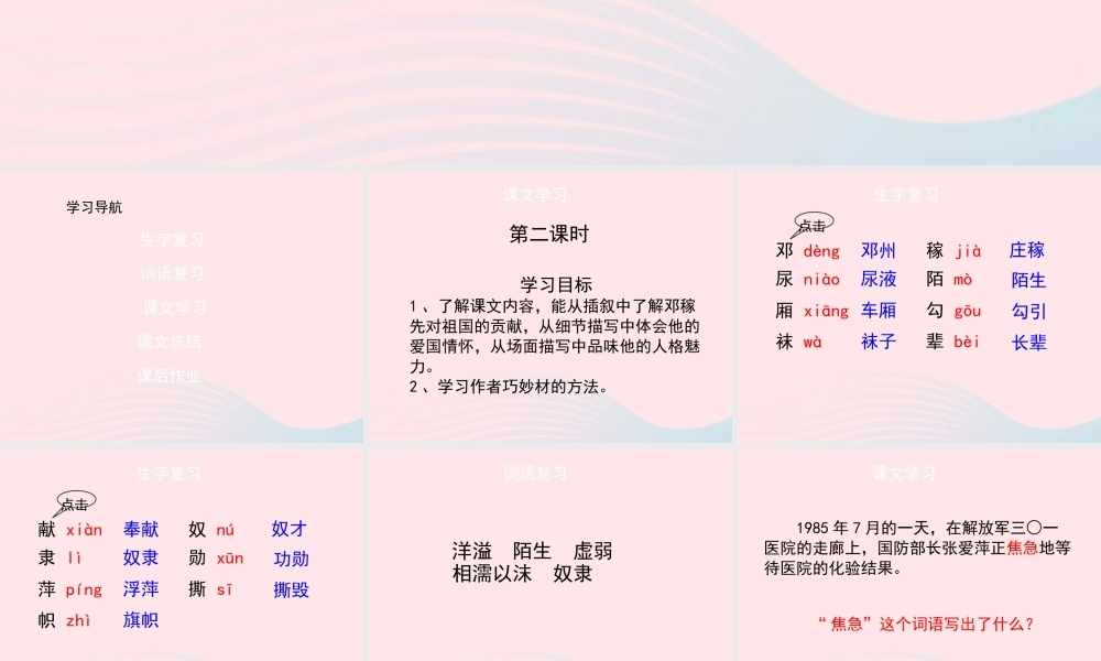 五年级语文上册 第五单元 22《两弹元勋邓稼先》（第二课时）优秀课件 冀教版-冀教版小学五年级上册语文课件