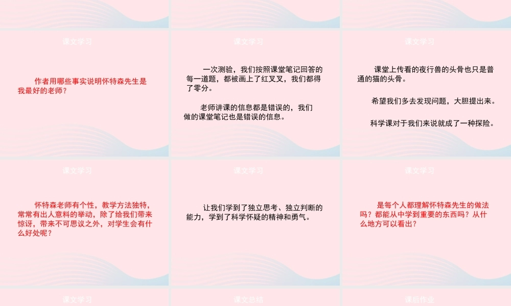 五年级语文上册 第五单元 23《我最好的老师》名优课件 冀教版-冀教版小学五年级上册语文课件