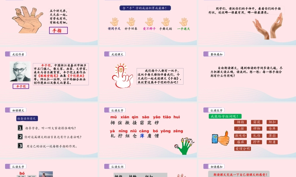 五年级语文下册 第八单元 22 手指教学课件 新人教版-新人教级下册语文课件
