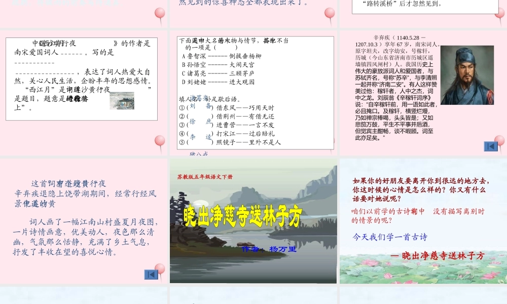 五年级语文下册 第八单元 第29课《诗词两首》课件 西师大版-西师大版小学五年级下册语文课件