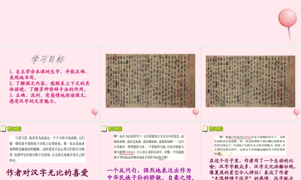 五年级语文下册 第八单元 第31课《我爱你，中国汉字》课件 西师大版-西师大版小学五年级下册语文课件