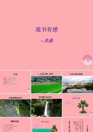 五年级语文上册 第四单元 观书有感课件5 西师大版-西师大版小学五年级上册语文课件