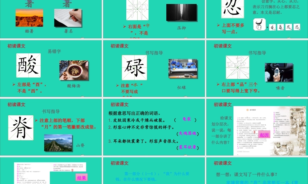 五年级语文上册 第六单元 18 慈母情深课件