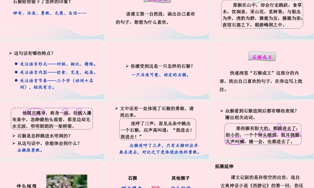 五年级语文下册 第二单元 7 猴王出世配套课件 新人教版-新人教版小学五年级下册语文课件