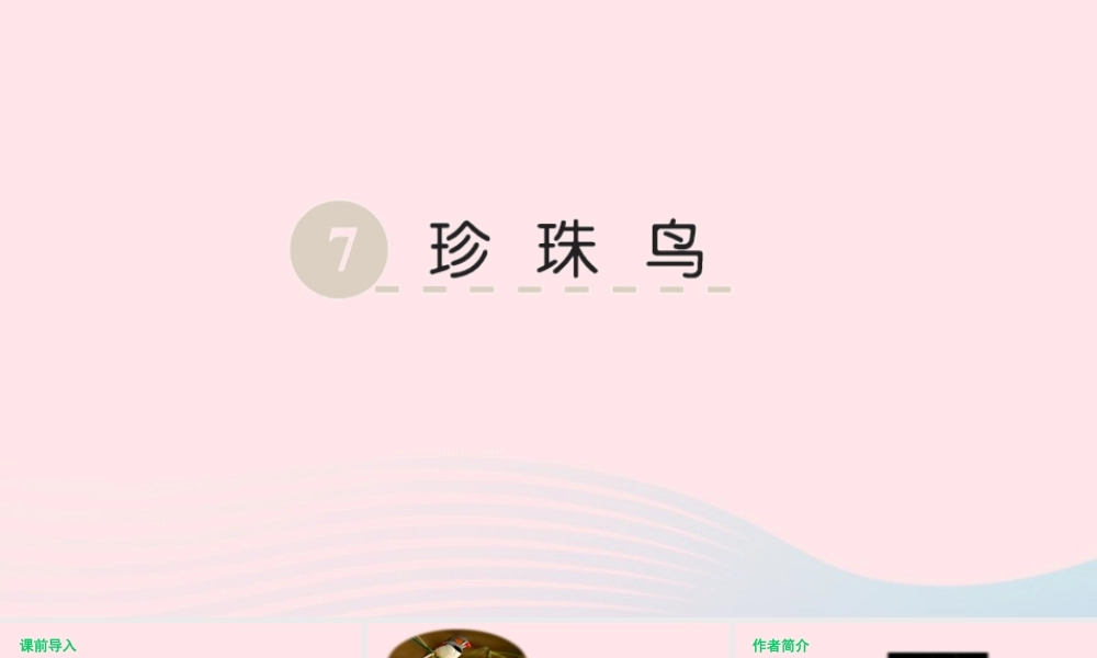 五年级语文下册 第二单元 7 珍珠鸟课件 语文S版-语文S版小学五年级下册语文课件
