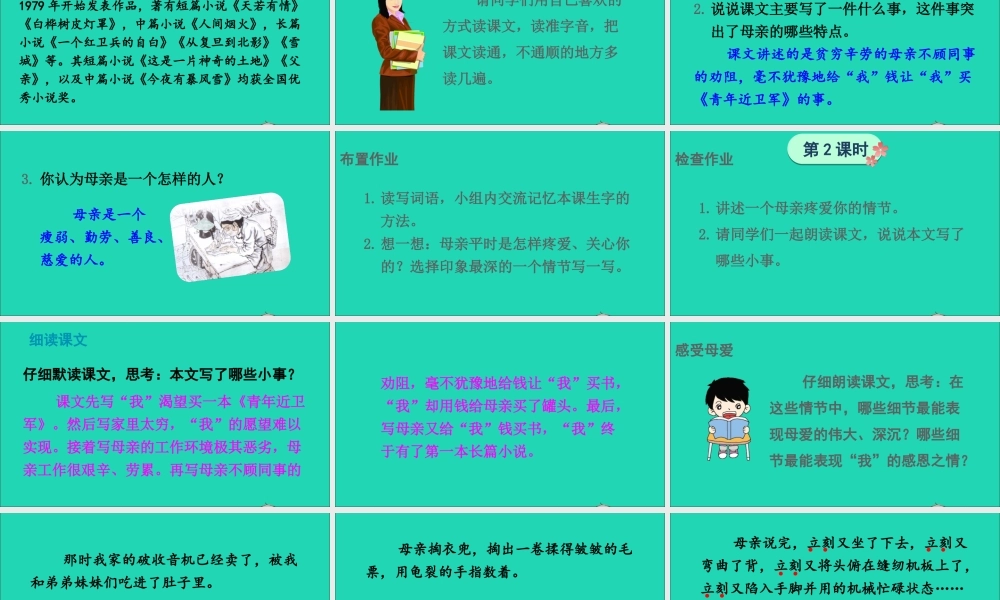 五年级语文上册 第六单元 18《慈母情深》课件