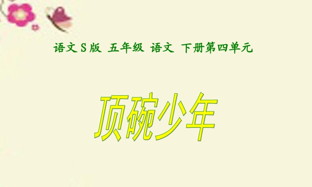 五年级语文下册 第4单元 19《顶碗少年》课件2 语文S版-语文S版小学五年级下册语文课件