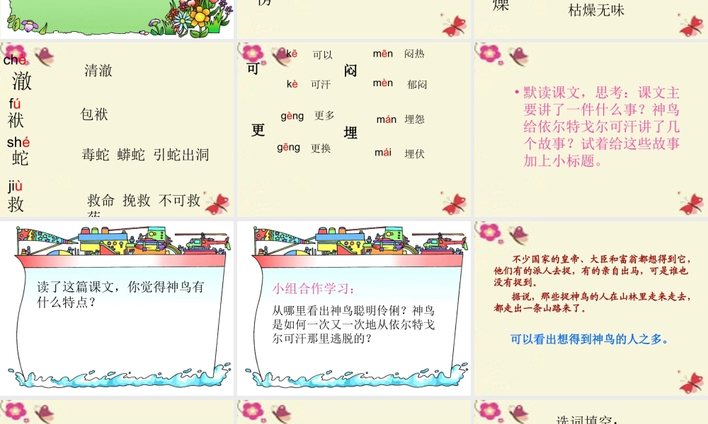 五年级语文下册 第1单元 1《神鸟》课件1 语文S版-语文S版小学五年级下册语文课件