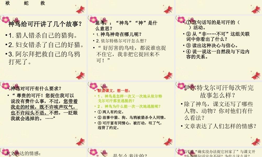 五年级语文下册 第1单元 1《神鸟》课件2 语文S版-语文S版小学五年级下册语文课件