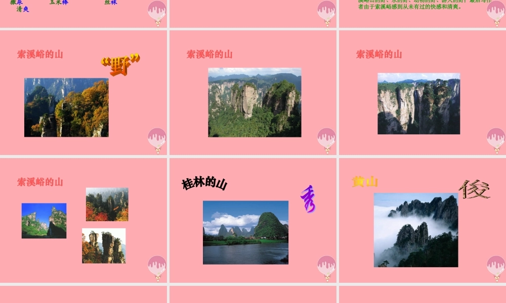 五年级语文上册 第四单元 索溪峪的“野”课件1 鄂教版-鄂教版小学五年级上册语文课件