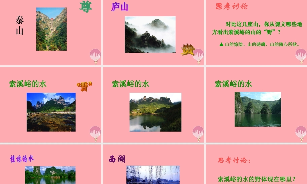 五年级语文上册 第四单元 索溪峪的“野”课件1 鄂教版-鄂教版小学五年级上册语文课件