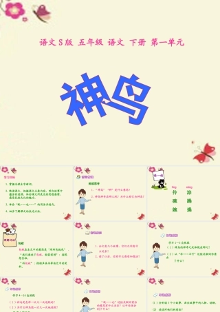 五年级语文下册 第1单元 1《神鸟》课件3 语文S版-语文S版小学五年级下册语文课件
