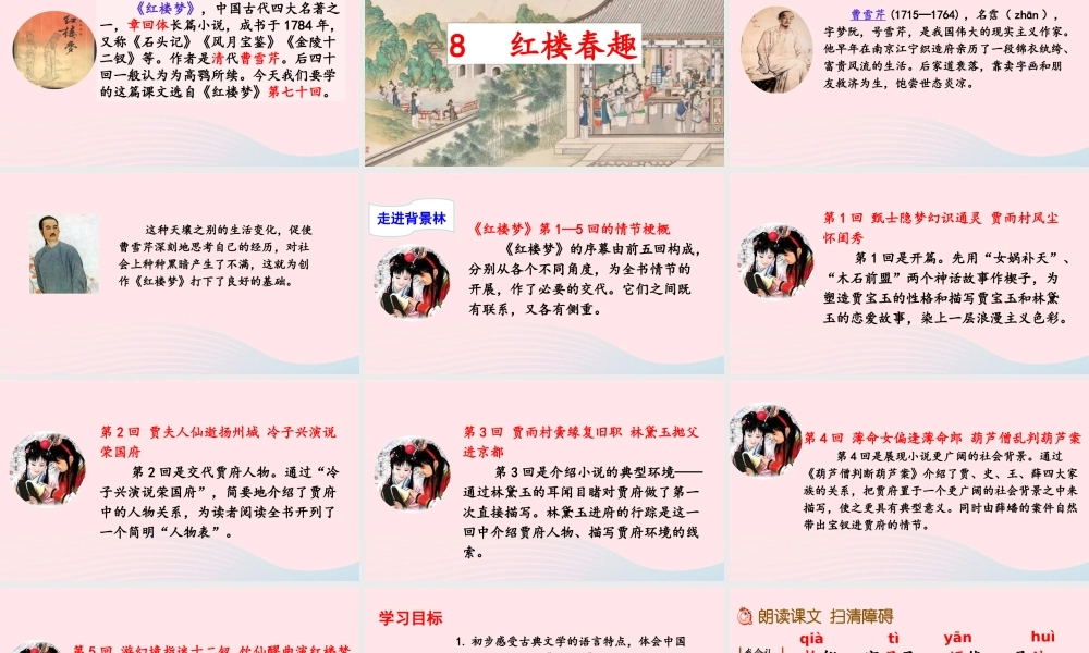 五年级语文下册 第二单元 8 红楼春趣精品课件 新人教版-新人教版小学五年级下册语文课件