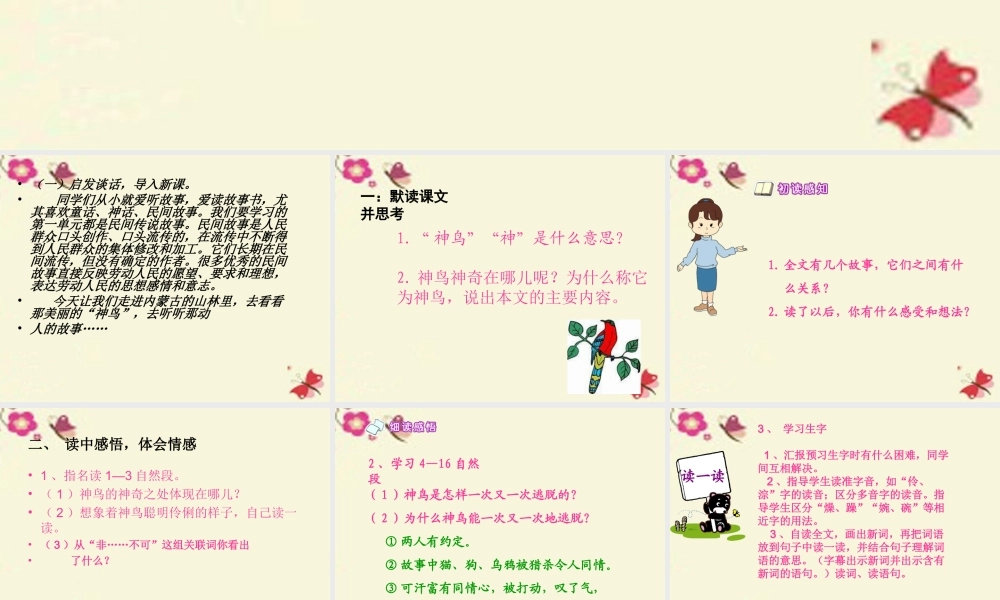 五年级语文下册 第1单元 1《神鸟》课件4 语文S版-语文S版小学五年级下册语文课件