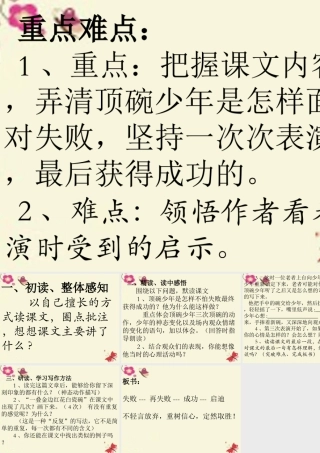 五年级语文下册 第4单元 19《顶碗少年》课件8 语文S版-语文S版小学五年级下册语文课件