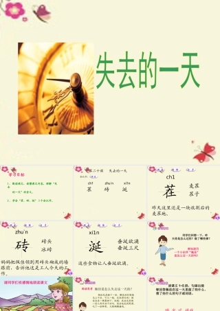 五年级语文下册 第4单元 20《失去的一天》课件2 语文S版-语文S版小学五年级下册语文课件