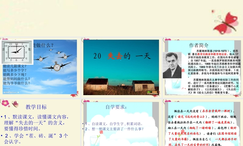 五年级语文下册 第4单元 20《失去的一天》课件4 语文S版-语文S版小学五年级下册语文课件