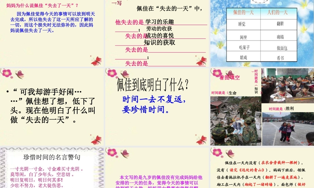 五年级语文下册 第4单元 20《失去的一天》课件8 语文S版-语文S版小学五年级下册语文课件