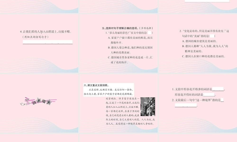 五年级语文下册 第八组 25 自己的花是让别人看的习题课件 新人教版-新人教版小学五年级下册语文课件
