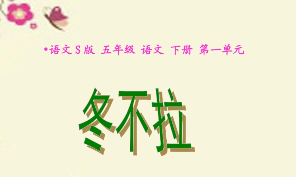 五年级语文下册 第1单元 3《冬不拉》课件5 语文S版-语文S版小学五年级下册语文课件