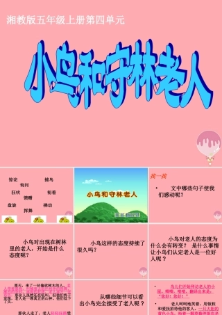 五年级语文上册 第四单元 小鸟和守林老人课件2 湘教版-湘教版小学五年级上册语文课件