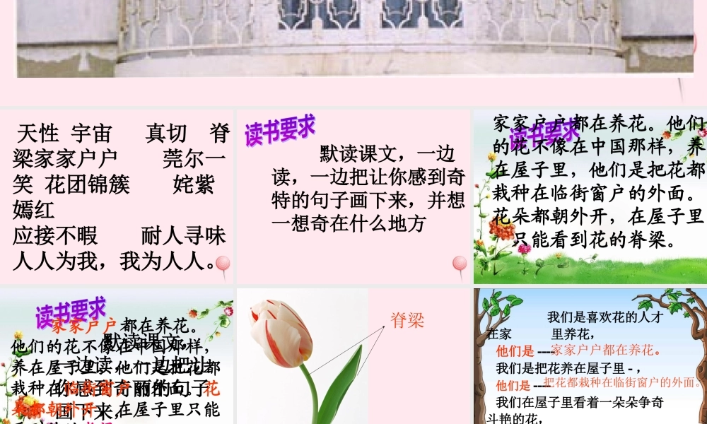 五年级语文下册 第八组 25《自己的花是让别人看的》课堂教学课件2 新人教版-新人教版小学五年级下册语文课件