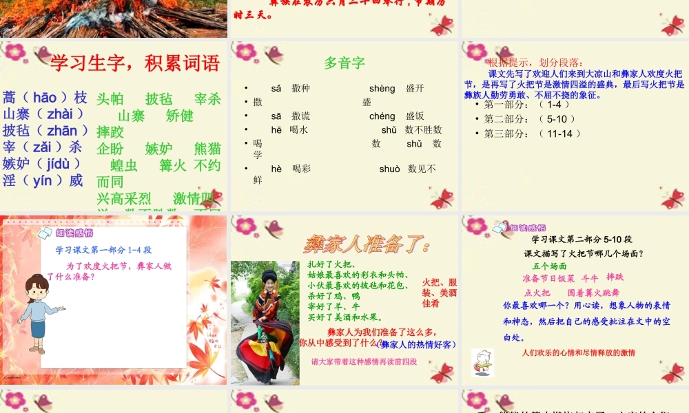 五年级语文下册 第1单元 4《火把节》课件4 语文S版-语文S版小学五年级下册语文课件