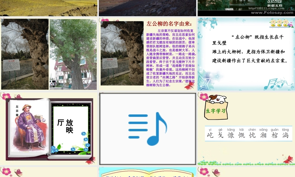 五年级语文下册 第5单元 22《左公柳》课件1 语文S版-语文S版小学五年级下册语文课件