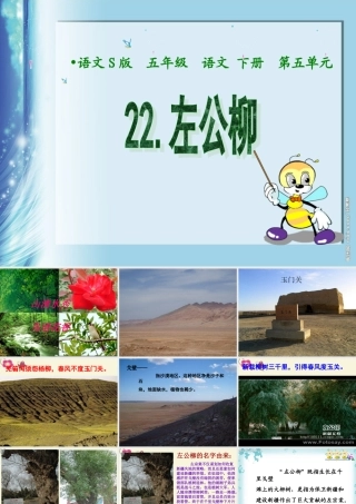 五年级语文下册 第5单元 22《左公柳》课件1 语文S版-语文S版小学五年级下册语文课件