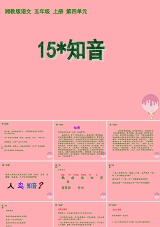 五年级语文上册 第四单元 知音课件2 湘教版-湘教版小学五年级上册语文课件